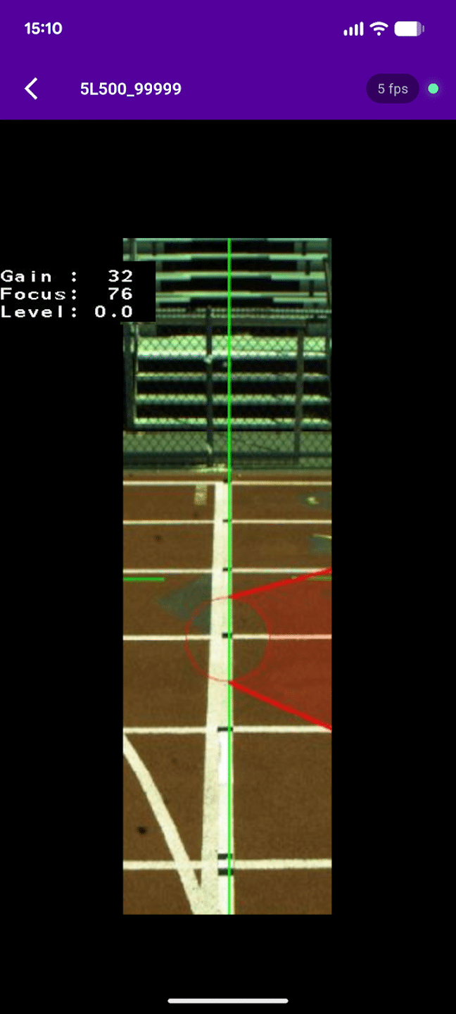 Lynx ViewFinder app showing the live align-mode image